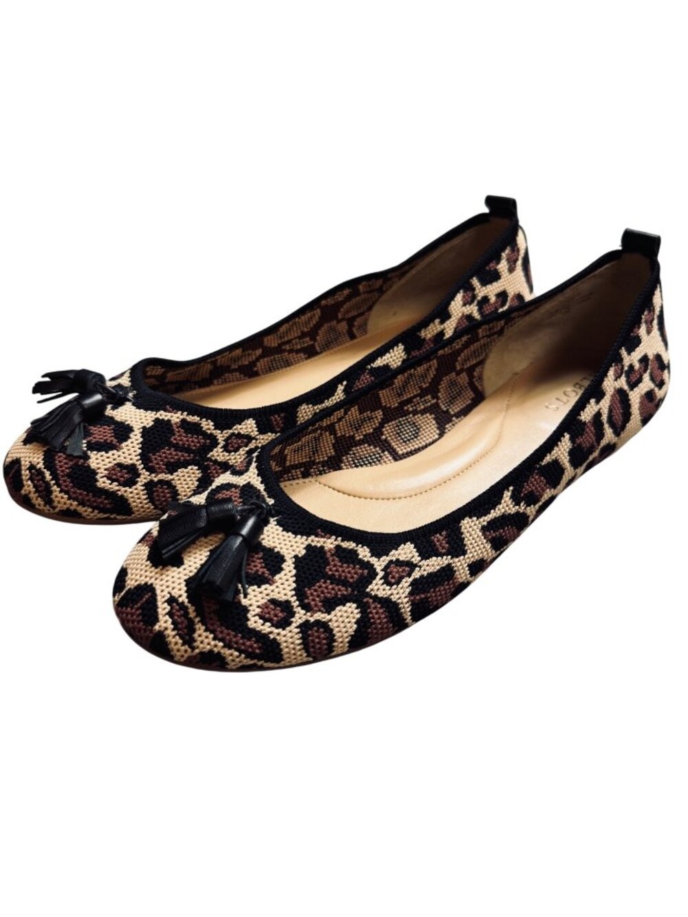 Talbots Leopard Knit Ballet Flats Size 9M